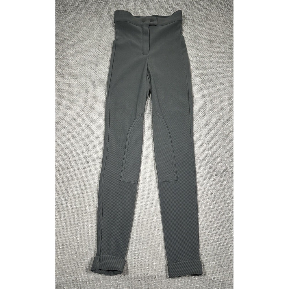 American Apparel Riding Pants Womens Medium Gray Ribbed High Waist Stretch
